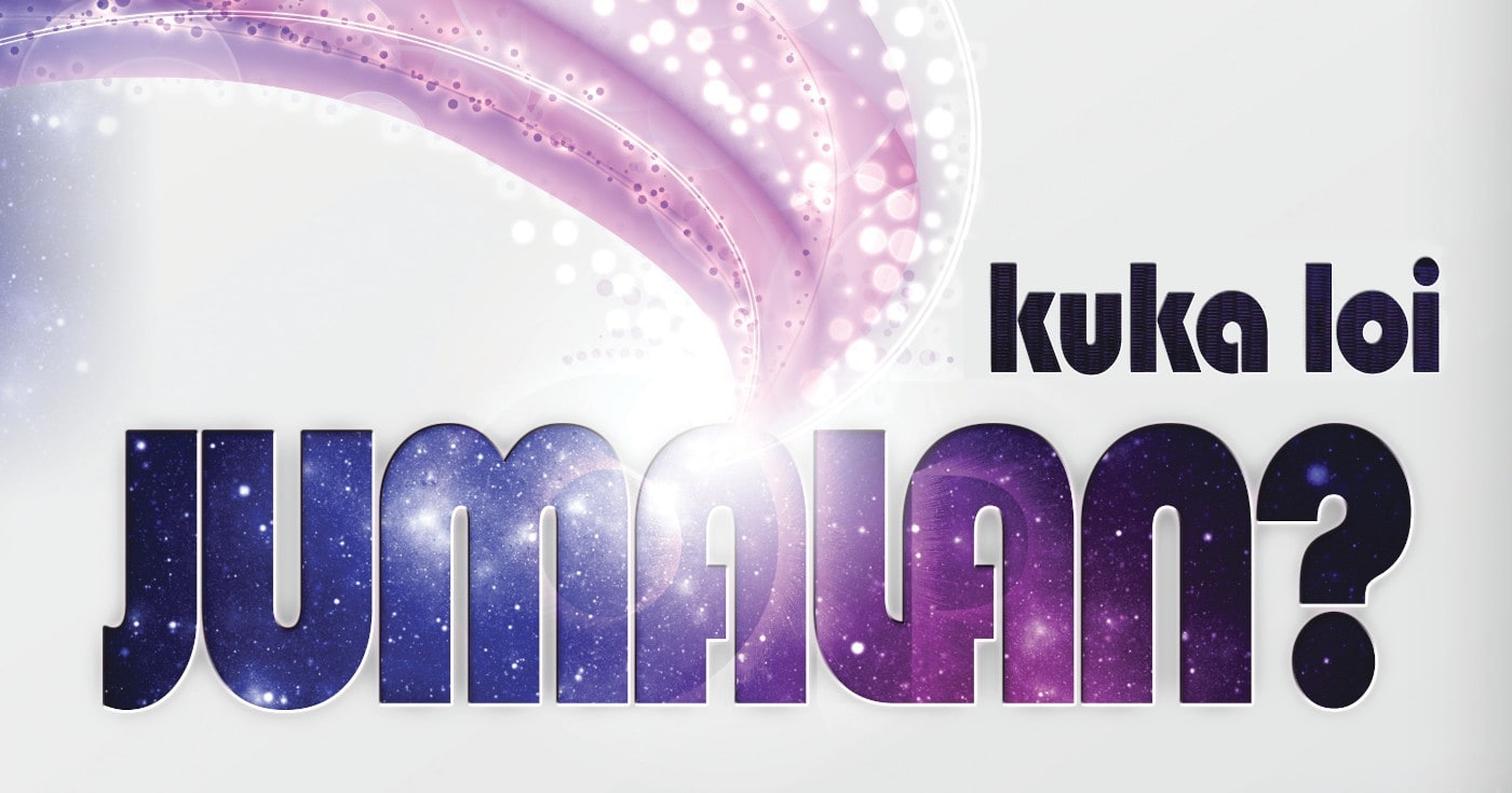 Teksti 'kuka loi Jumalan?' Kuva ©: creation.com.