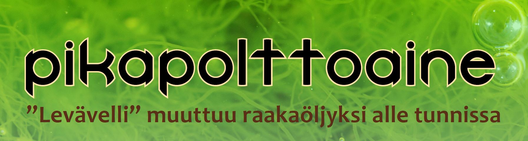 Pikapolttoaine - levävelli muuttuu raakaöljyksi alle tunnissa