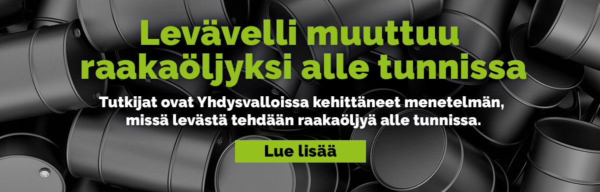 Pikapolttoaine - ”Levävelli” muuttuu raakaöljyksi alle tunnissa